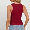 thumbnail image 5 of cfhntfmh Womens Sport Tops Sleeveless Racerback Round Neck Slim Tees Shirts Basic Ribbed Knit Ruched Workout Tight Tank Tops, 5 of 5