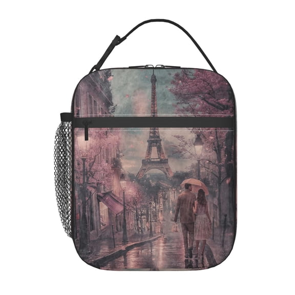 Paris Eiffel Tower Lunch Bag Portable Thermal Lunch Box for Men and Women
