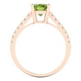 thumbnail image 4 of Solitaire with Accents Engagement Ring for Women - 2.21ct Natural Peridot in 18K Rose Gold Promise Ring, 4 of 6