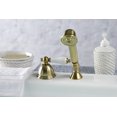 thumbnail image 2 of Kingston Brass KSK3357PLTR Deck Mount Hand Shower with Diverter for Roman Tub Faucet, Brushed Brass, 2 of 5