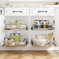 thumbnail image 6 of LOVMOR 2 Tier Individual Pull Out Cabinet Organizer 17" W x 21" D, Slide Out Kitchen Cabinet Storage Sliding Shelves, 6 of 15