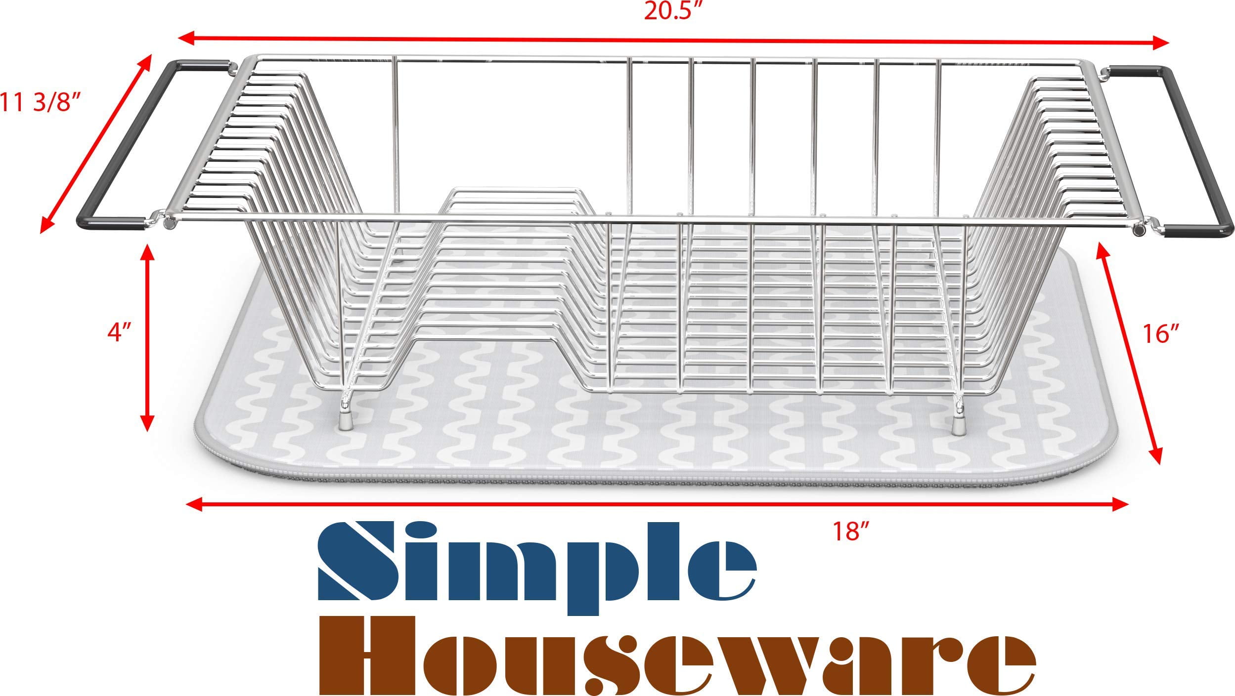 Simple Houseware Large Over Sink Counter Top Dish Drainer Drying
