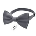 thumbnail image 2 of Men's Gray Bow Tie Pre-Tied Style Formal Satin Classic Bowtie for Tuxedo Faux Silk, by Adam Young (Large, Grey Fog), 2 of 5