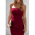 thumbnail image 3 of Vestido PRETTYGARDEN Strapless Ajustado Maxi Rojo Vino XL, 3 of 7