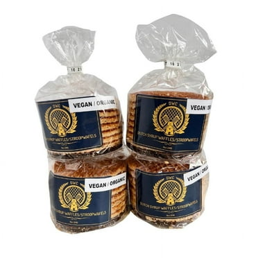 Dutch Waffle Company Vegan/Organic Stroopwafels, Caramel Flavor, 32 Cookies in (4) 8-Count Bags
