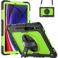 thumbnail image 4 of 3 Layer Case for Samsung Galaxy Tab S9 Ultra 2023/S8 Ultra 2022 14.6", for Kids Heavy Duty Protective Case with Screen Protector & Stylus Holder & 360 Rotating Stand Hand/Shoulder Strap, Green+Black, 4 of 10