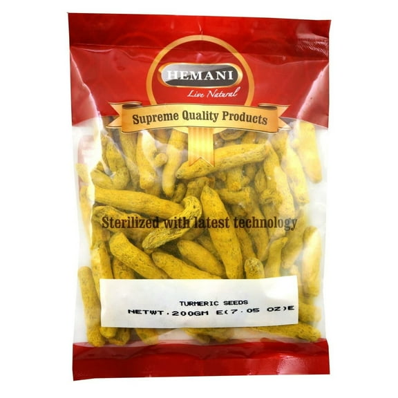 HEMANI Whole Turmeric Root (Curcumin) 7.1 OZ (200g) - Product of India