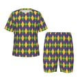 thumbnail image 1 of Fotbe Mardi Gras Pijama Estampada de 2 Piezas para Niños – Ropa de Dormir de Manga Corta Cómoda para Niños y Niñas, Camiseta y Shorts de Algodón-3X-Large, 1 of 6