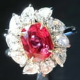 thumbnail image 4 of 2.80 Ct Cushion Cut Natural Red Ruby Diamond Beautiful Floral Halo Engagement Ring 14K White Gold Size 7.5, 4 of 8