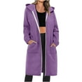 thumbnail image 2 of CaiJunJia Womens Casual Pockets Zip Up Hoodies Tunic Sweatshirt Long Hoodie Jacket Coat Hooded Outwear, 2 of 6