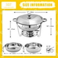 thumbnail image 2 of Jacgood 10 Pack Chafing Dish Round 6QT×6+Round 5QT×2+Rectangular 8QT 1/3 Pan×2 Chafers Stainless Steel Catering Buffet Warmer Set for Parties,Events,Wedding,Dinner, 2 of 8