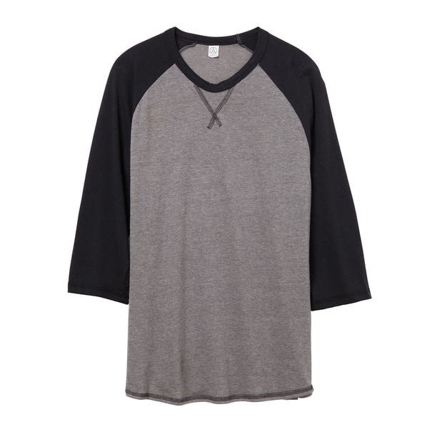 Alternative Apparel - Camiseta estilo vintage para hombre (Carbón Vintage/Negro)