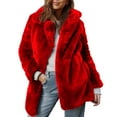 thumbnail image 2 of Kukoosong Women's Faux Fur Coats, Winter Warm Lapel Furry Mid-Length Jackets, Open Front Thick Faux Cardigan Outerwear Coats for Women, 2 of 5