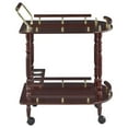 thumbnail image 3 of Coaster Co - Accents de Chariot de Service, Merlot et Laiton, 3 of 9