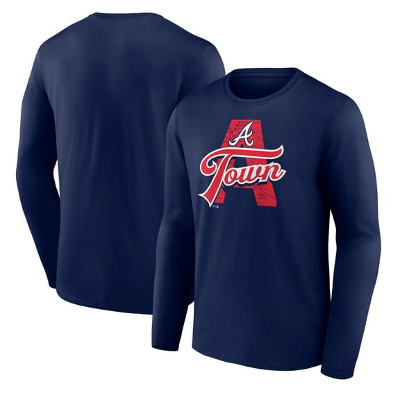 Men's Navy Atlanta Braves Hometown Graphic Long Sleeve T-Shirt