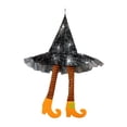 thumbnail image 3 of Percha para sombrero de bruja de Halloween, adorno colgante con piernas de bruja malvada y zapatos, bruja Naranja, 3 of 9