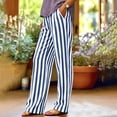 thumbnail image 5 of Women's Cotton Straight Leg Loose Trousers, Mid Waisted Button Front Stretchy Casual Pants with Pockets, Solid Color Full Length Comfort Fit for Daily Wear Lounge Office, Womens, 5 of 9