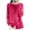 Hot Pink, variant on ShiShine Women's Crew Neck Solid Warm Long Sleeve Sweater Single Breasted Knitted Jumper Cardigan