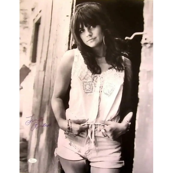 Linda Ronstadt signed 16x20 vintage BW photo JSA