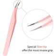 thumbnail image 3 of Pince à Épiler pour Extensions de Cils Fibre Pointe Pince à Cils en Forme de Dauphin Pince Volume Courbé Extensions de Cils Artisanat Pince à Épiler Cils Fins Rose, 3 of 4