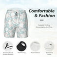 thumbnail image 4 of Kdxio Rabbit And Star Print Men's Swim Trunks with Compression Liner 7 Inch Inseam Quick Dry Swim Shorts, 4 of 7