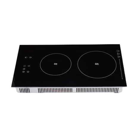 Induction Cooktop 2 Burner - 110V Vertical Electric Stove Top - Portable Ceramic Glass Countertop Induction Burner for Simmer, Steam, Slow Cook, Fry and Most Cookware