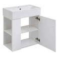 thumbnail image 4 of Spaco 21.6 inch Modern Floating Bathroom Vanity with Ceramic Basin, Vanity with Left Side Storage for Indoor as Small Bathrooms, White, 4 of 20