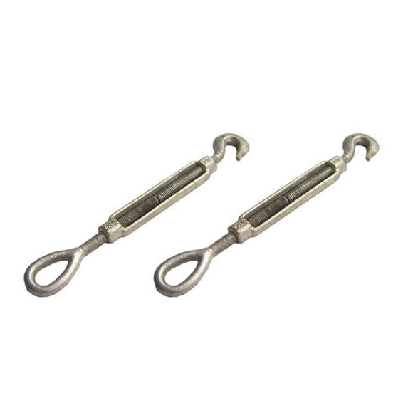 Galvanized Turnbuckle - Hook & Eye - 5/8" x 12" - 2 Pack