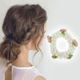 thumbnail image 2 of NOMADIC NOOK Cute Rose Pearl Hair Elastic Band 3 Pcs Beige Pink, 2 of 5