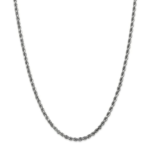 Primal Gold 10 Karat White Gold 3.5mm Diamond-cut Rope Chain