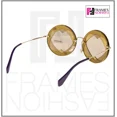 thumbnail image 4 of MIU MIU 01S Overlapping Game Hazelnut Beige Mirror Round Heart Sunglasses Mu01SS, 4 of 6