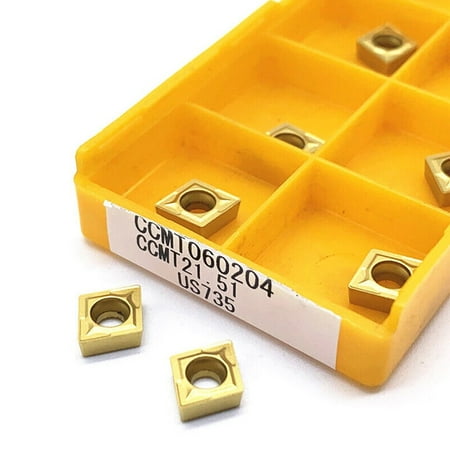 

10pcs CCMT060204 US735 Coated Metal Lathe Turning Carbide Inserts
