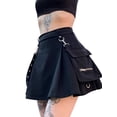 thumbnail image 1 of Qiylii Women's Pleated High Waist Mini Skirt A-line Flare Plaid Ruffle Skirts, 1 of 9