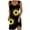 Black, variant on Sleeveless V-Neck Fitted Sundress - Summer Dresses for Women 2025 Casual Midi Dress with Sunflower Motifs & Side Slit Black XL