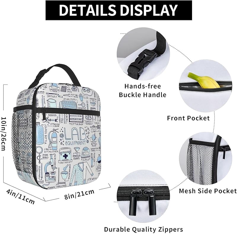 Funny Science Chemistry Lunch Box Insulated Soft Bag Reusable Cooler Bag For Women&Men&Work Picnic Hiking