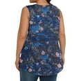 thumbnail image 6 of Workout Tank Women Casual And Linen Round-Neck Printed Short Sleeve Button T-Shirt Blouse Navy Xxxxxl, 6 of 6