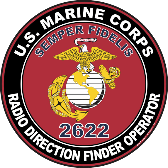 U.S.M.C. MOS 2622 Radio Direction Finder Operator Decal 3.8" - Red