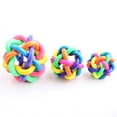 thumbnail image 4 of Woven Bell Ball Dog Toy, Teething Ring Rubber Ball With Bite-Resistant Design, Colorful Bell Ball In Small/Medium/Large Sizes, Perfect For Dogs' Teething And Entertainment, 4 of 8