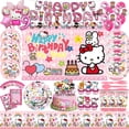 thumbnail image 2 of HelloKitty decoraciones para fiesta de cumpleaños de niña, plato de papel desechable, taza, servilleta, Pancarta, globo para niñas, suministros para fiesta de Baby Shower, 2 of 4