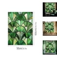 thumbnail image 4 of Window Privacy Film 19.7 x 19.7 Inch Removable Static Cling Tiffany Style Stained Glass Window Film Decorative Double-Sided Floral Window Clings for Home Office Living Room, Green1, 4 of 9
