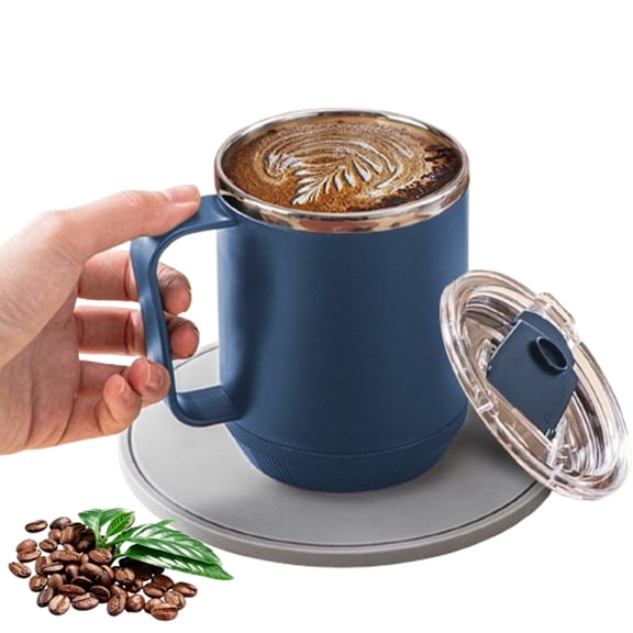 Fmxomd 15 oz Coffee Mug, Vacuum Insulated Camping Mug with Lid, Double Layer Wall Stainless Steel Travel Tumbler Cup, Thermal Coffee Mug, Blue