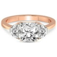 thumbnail image 3 of 1 Carat IGI Certified Radiant Shape Lab Grown Diamond Engagement Ring | 14K Rose Gold | Antonia Three Stone Half Moonset Diamond Ring | FG-VS1-VS2 Quality Friendly Diamonds, 3 of 5
