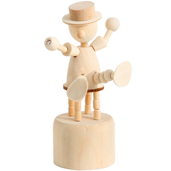 Yvsxxv Movable Wooden Puppet Figurine, Handcrafted Desktop Home Decor