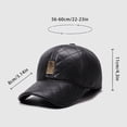 thumbnail image 3 of Voska Winter Men's PU Leather Earflap Hat Thickened Warm Casual Baseball Outdoor Cap Army Green, 3 of 4
