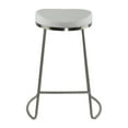 thumbnail image 3 of Cortesi Home Bianco Backless Counter Height Stools in Brushed Stainless Steel, Set of 2, White, 3 of 5