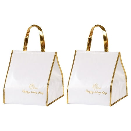 

2Pcs Insulated Reusable Grocery Bags Collapsible Cooler Bag Cake Delivery Bag Insulated Bag