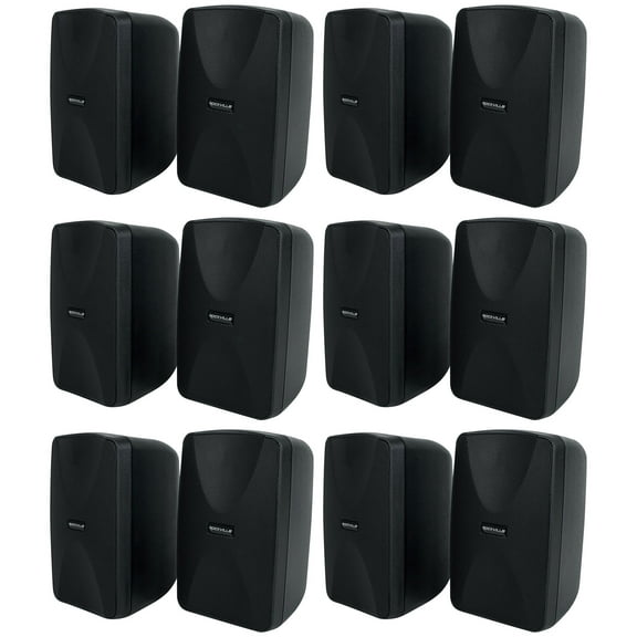 12 Rockville WET-40B 4" 70V Commercial Indoor/Outdoor Wall Speakers Black Swivel