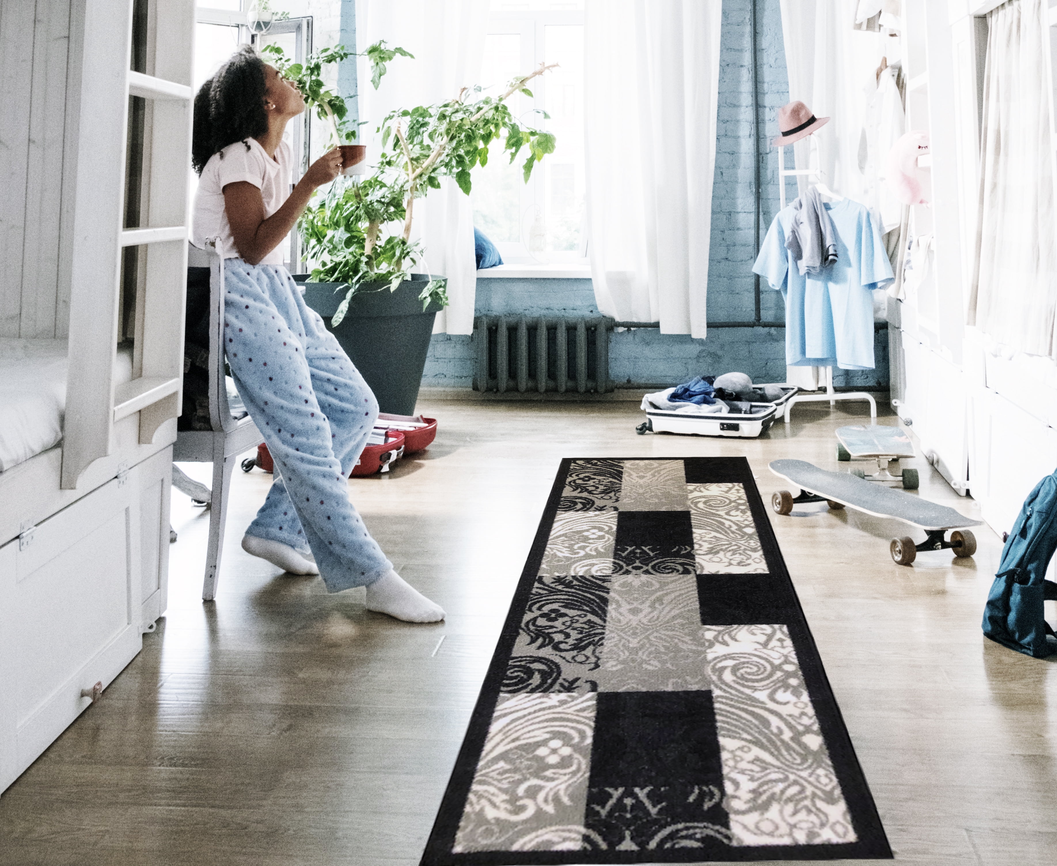 Runner Rug Cuttable Runner Rug with Non Slip Rubber Backing, Minimalistic  Kitchen Hallway Area Rugs, Laundry Room Washable Long Carpet Door Mats (