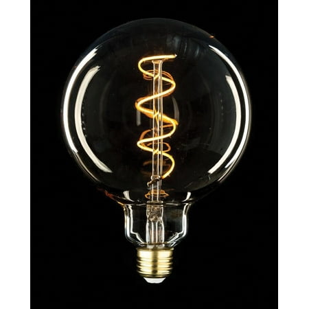 Large Oversize Global Style - Swirl Filament - Edison Antique Vintage Oversize LED Light Bulb - 1 Pack - Medium size. 6 wattage - E26 - 15,000 hour of life. 180