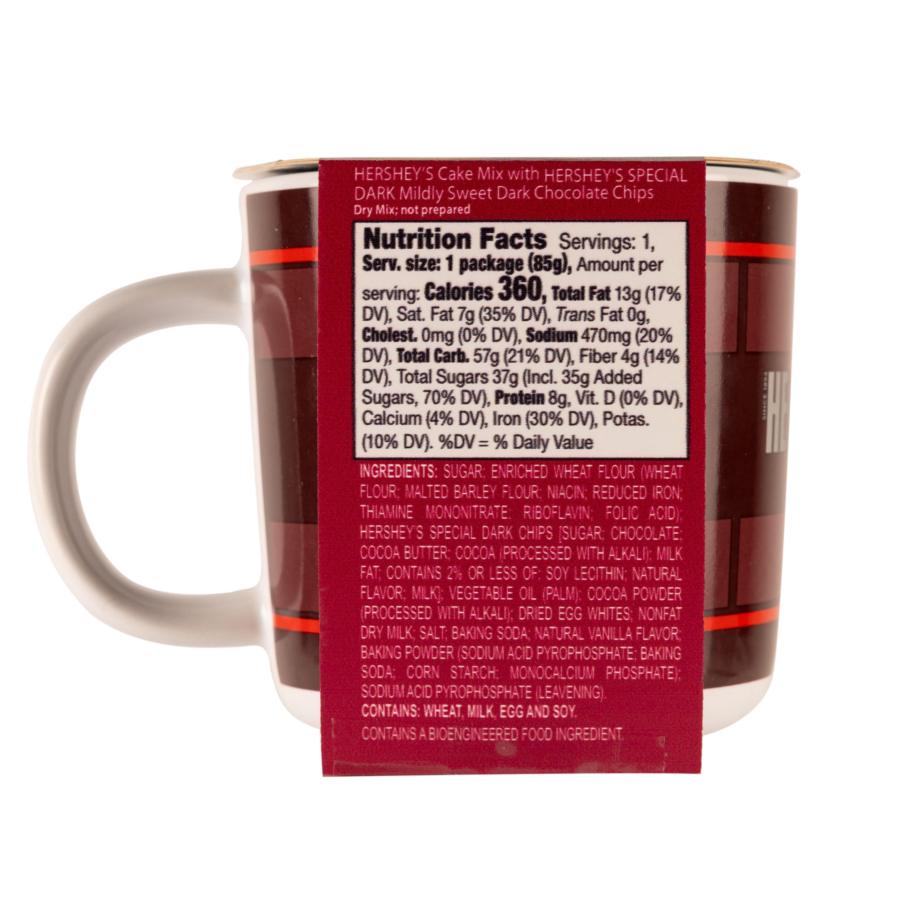 (2 pack) Hershey's Special Dark Mug Cake Mix, 3 oz, with 10 oz Ceramic Mug